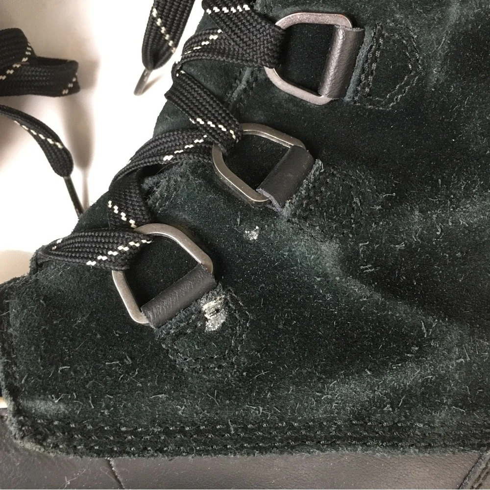 Sorel Tivoli Tall Waterproof Out Dry Boots Black Suede Faux Fur Lining Size 10.5 - Picture 13 of 16